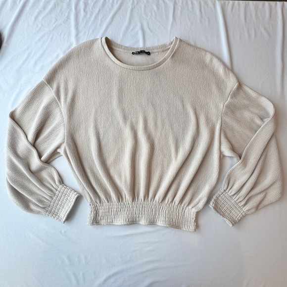 Zara Beige Knit stretchy Sweater small - Picture 3 of 13